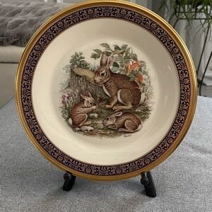 Lenox Boehm Woodland Wildlife Cottontail Rabbits collector plate